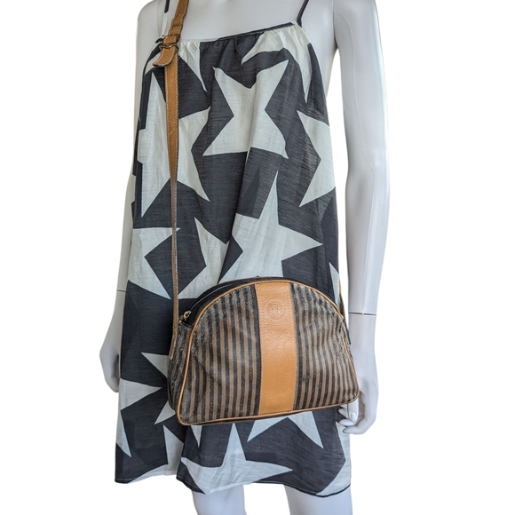 Fendi Black and Tan Striped Crossbody Bag - Picture 3 of 16